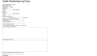 Studio Monitoring Log Form Template