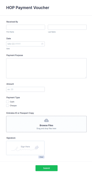 Payment Voucher Form Template