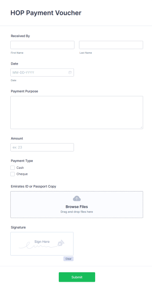 Payment Voucher Form Template