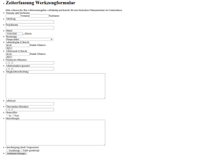 Stundeneintrag Formular