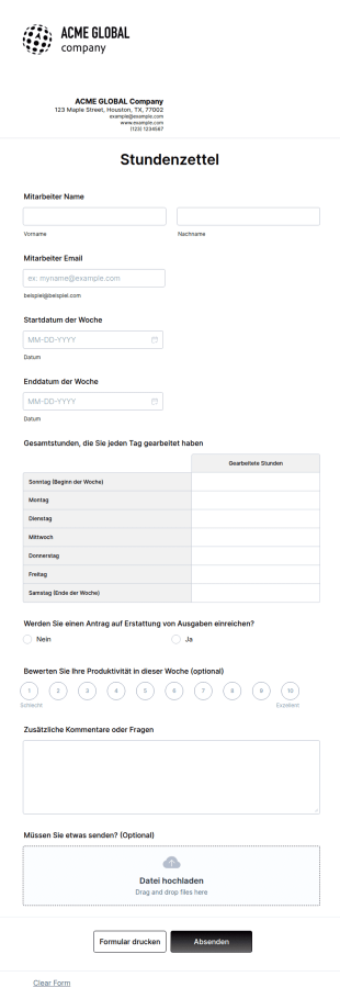 Stundenzettel
