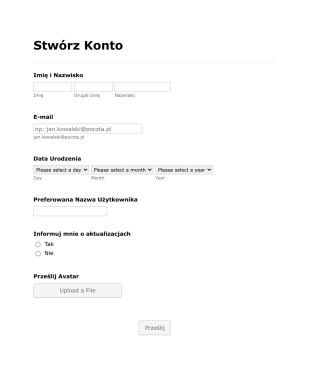 Stwórz Konto