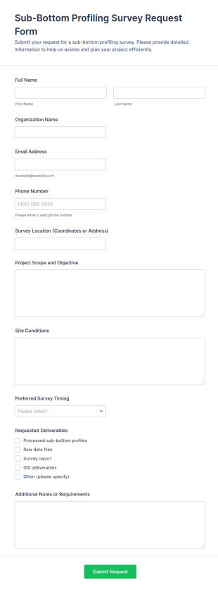 Sub Bottom Profiling Survey Request Form Template