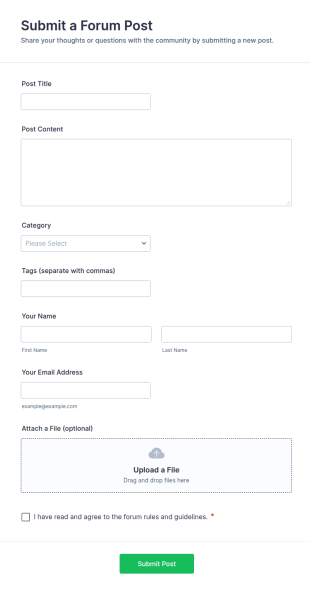 Submit A Forum Post Form Template