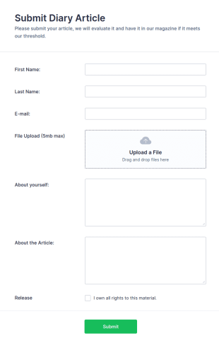 Diary Article Submission Form Template