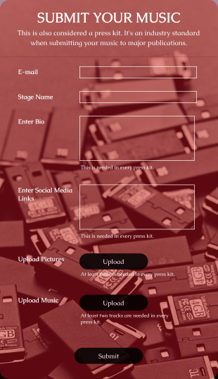 Submit Your Music Form Template