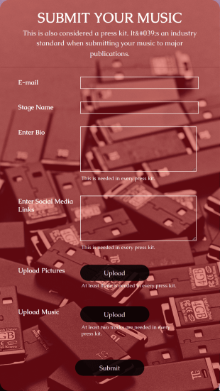 Submit Your Music Form Template