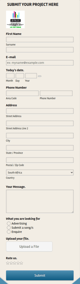Submit Your Project Here Form Template