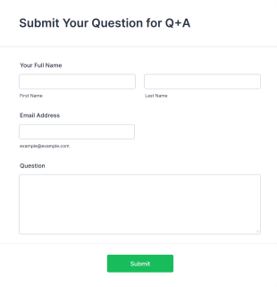 Submit Your Question For Q+A Form Template