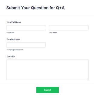 Submit Your Question For Q+A Form Template