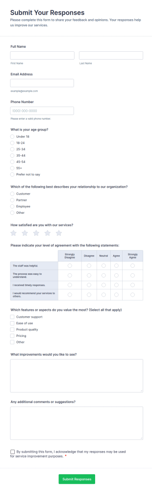 Submit Your Responses Form Template