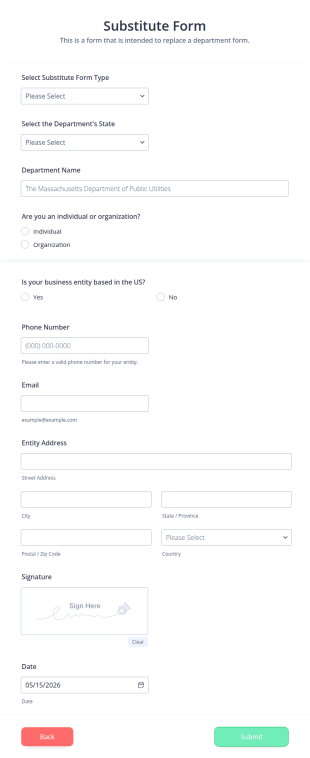 Substitute Form Template