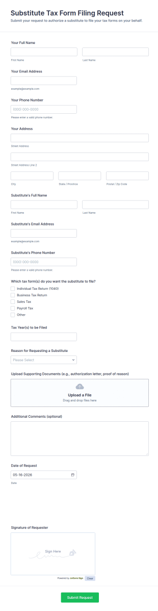 Substitute Tax Form Filing Request