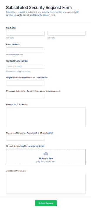 Substituted Security Request Form Template