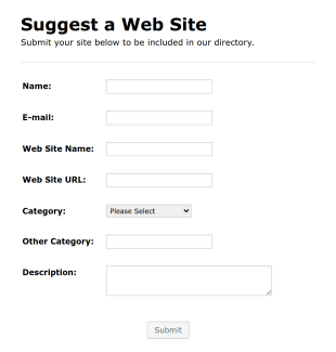 Website Suggestion Form Template