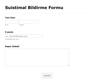 Suistimal Bildirme Form Şablonu