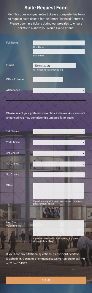 Suite Ticket Request Form Template