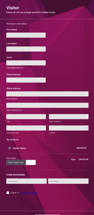 Summit Registration Form Template