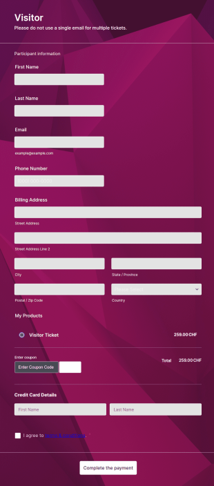 Summit Registration Form Template