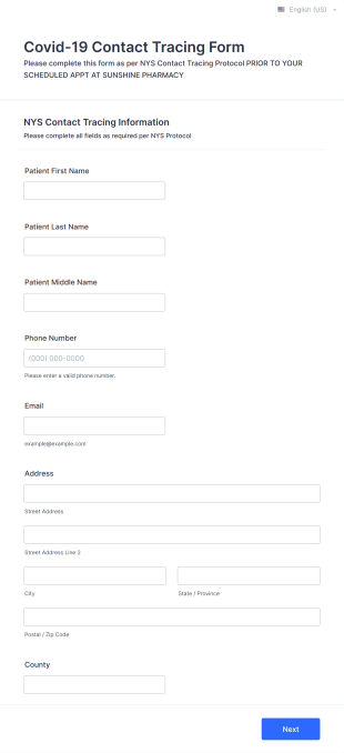 Sunshine Pharmacy Covid 19 Test NYS Reporting Form Template