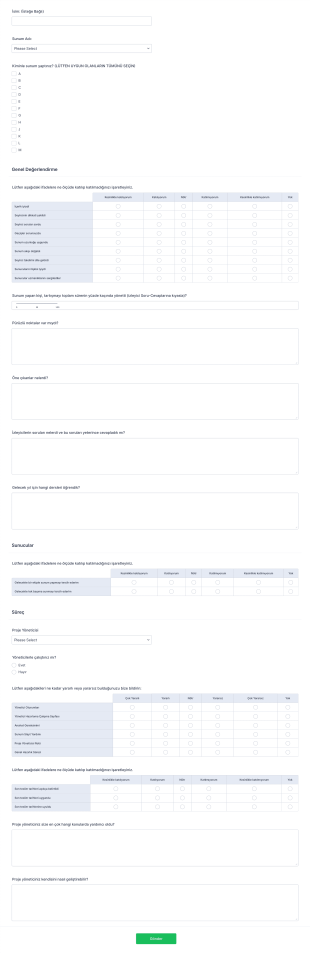 Sunum Geri Bildirim Form Şablonu