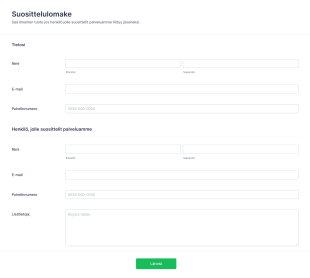 Suosittelulomake Form Template