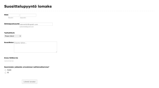 Suosittelupyyntö Lomake Form Template