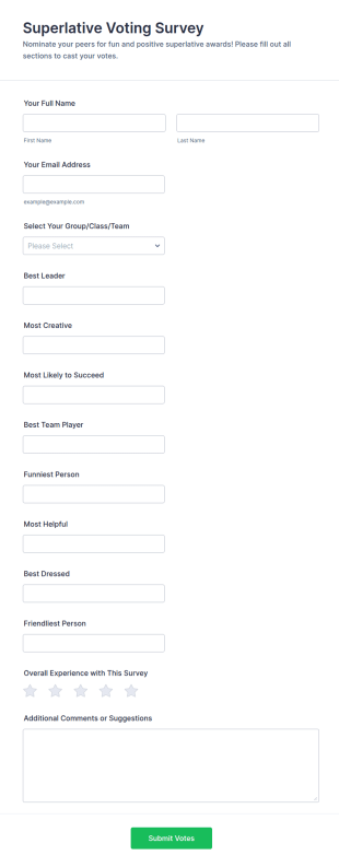 Superlative Voting Survey Form Template
