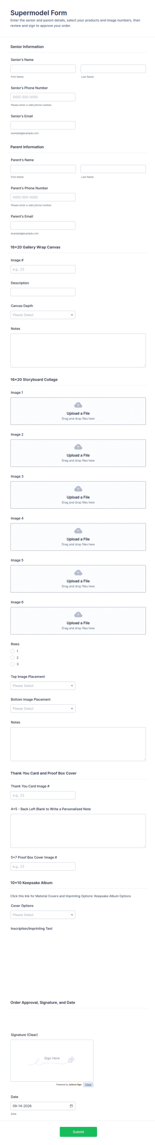 Supermodel Form Template