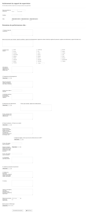 Supervision Du Personnel Form Template
