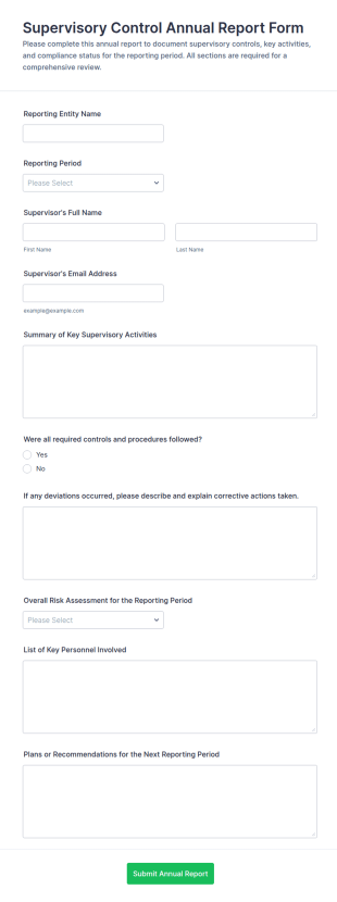 Supervisory Control Annual Report Form Template