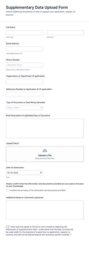 Supplementary Data Upload Form Template