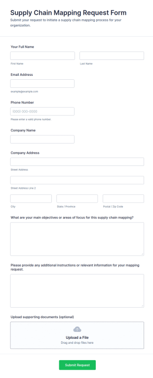 Supply Chain Mapping Request Form Template