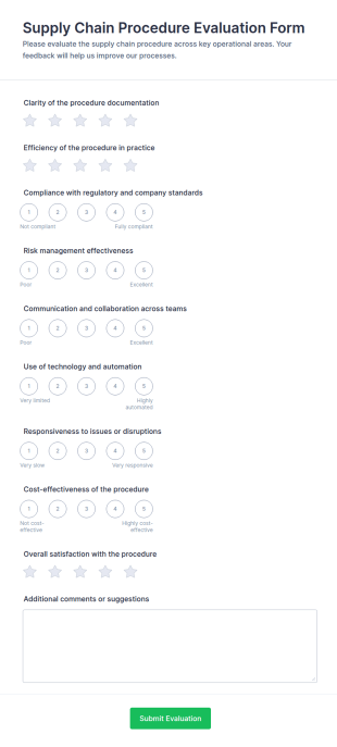 Supply Chain Procedure Evaluation Form Template