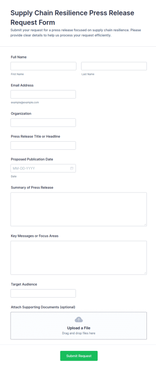 Supply Chain Resilience Press Release Request Form Template