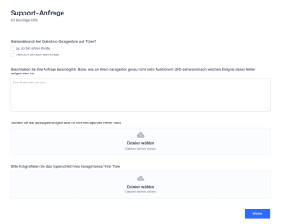 Support Anfrage Formular Form Template