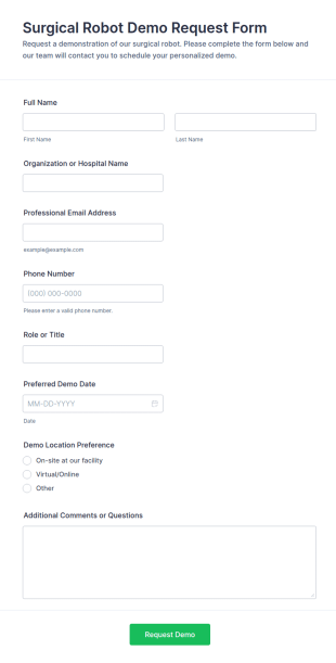 Surgical Robot Demo Request Form Template