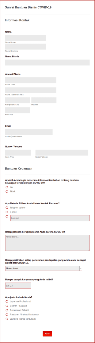Survei Bantuan Bisnis COVID 19