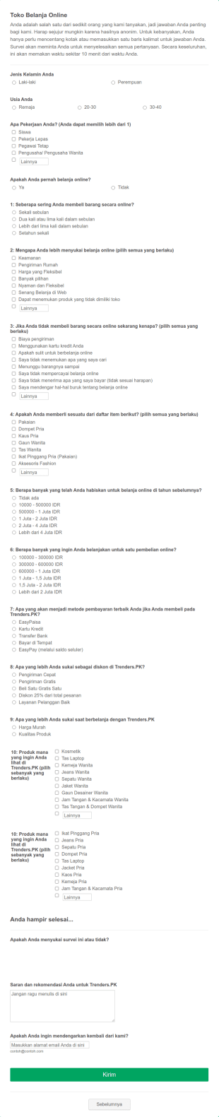 Survei Belanja Online