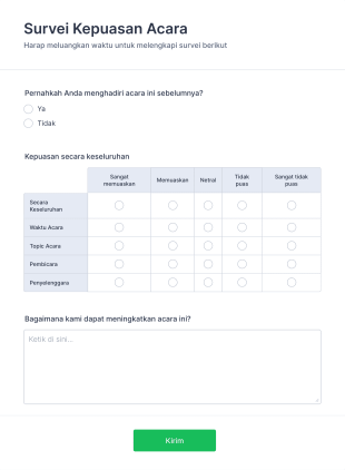 Survei Kepuasan Acara Grow Children Hangout Form Template