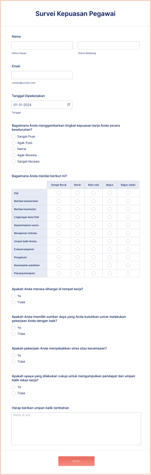 Survei Kepuasan Pegawai Form Template