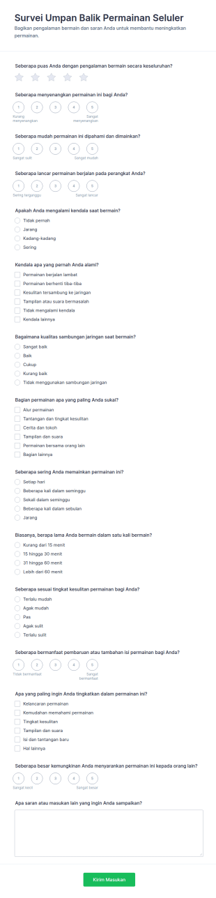 Survei Masukan Game Seluler