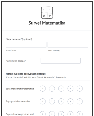 Survei Matematika Form Template