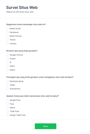 Survei Situs Web Form Template
