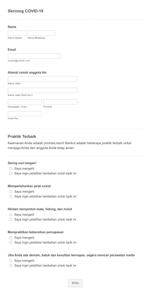 Survei Tim Untuk Mengelola Risiko COVID 19