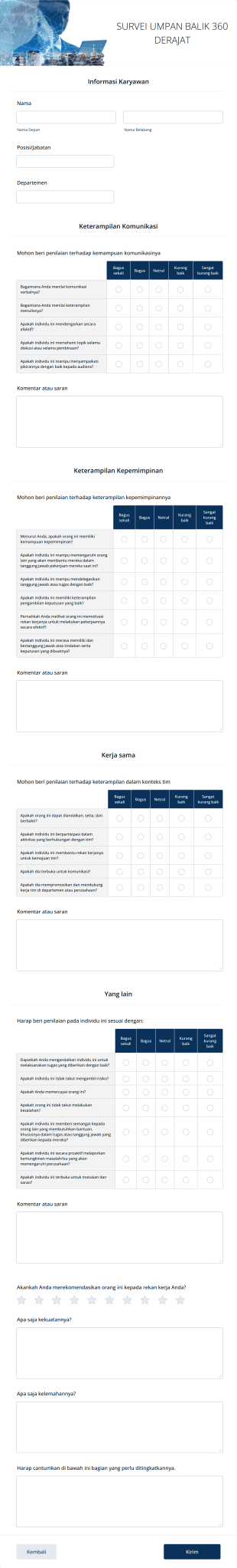 Survei Umpan Balik 360 Derajat Form Template