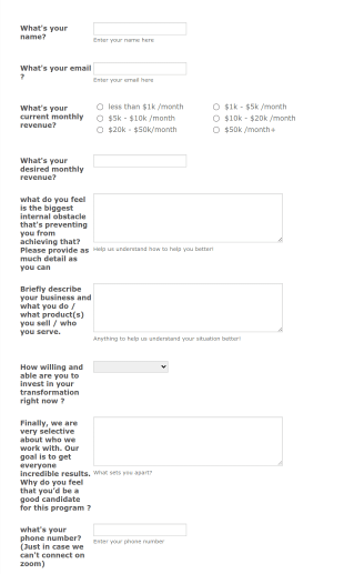 Survey Entrepreneurs Form Template