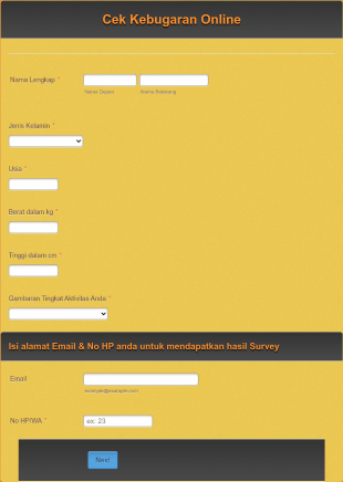 Survey Kebugaran (Gratis) Form Template
