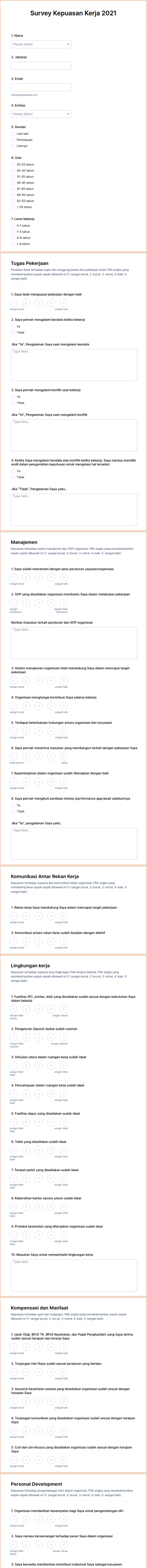 Survey Kepuasan Kerja