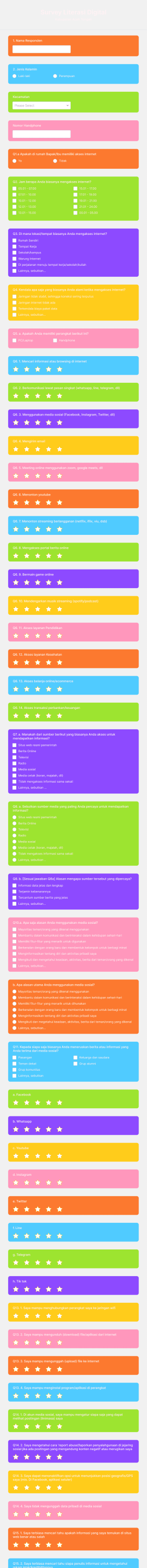 Survey Literasi Digital Form Template